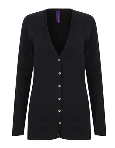 HEN-H723-Ladies Lightweight V-Neck Cardigan